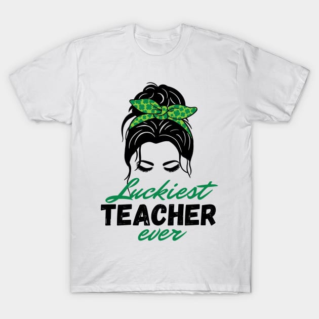 Luckiest Teacher Ever St Patricks Day women T-Shirt by Davidsmith